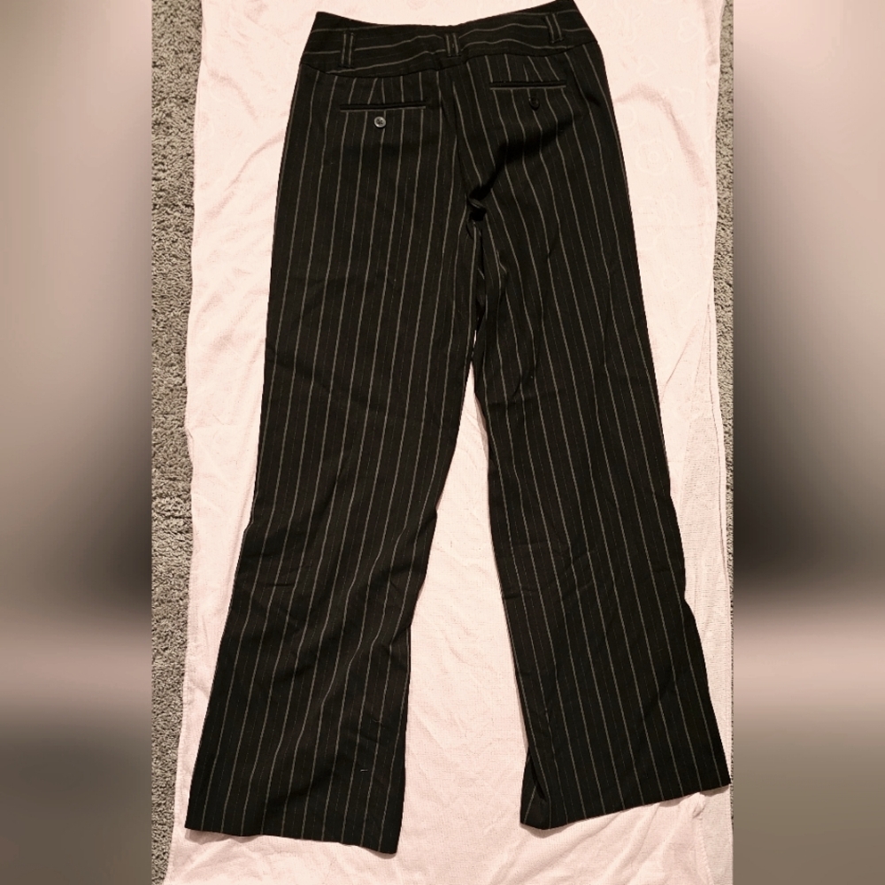 Dress pants flare stripes black and white size 6